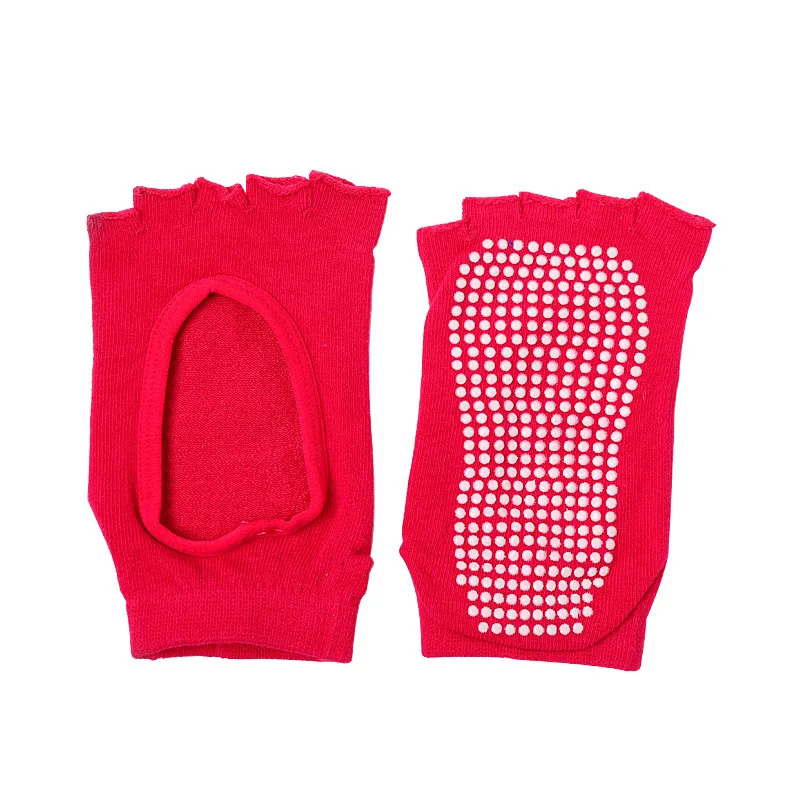 露趾瑜伽袜玫红