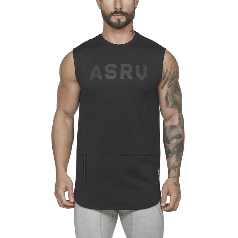 2019 Summer Men's Fitness Tanks Zipper Sleeveless Vest Men Sportswear Shirts Blouse Workout Tank Top Singlet 3XL | Мужская одежда