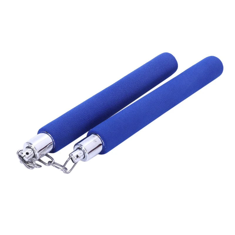 1х синий Nunchakus Тхэквондо Кунг-фу Nunchucks боевое искусство тренировочные оружие мягкий фитнес для обучение для начинающих тренировки