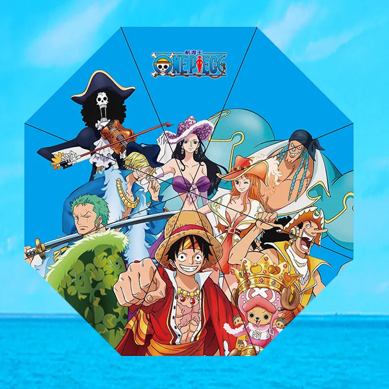 Складной зонт с рисунком из мультфильма, аниме, один предмет, Luff Zoro Rain Sun, анти-УФ, косплей, реквизит, коллекционный Рождественский подарок