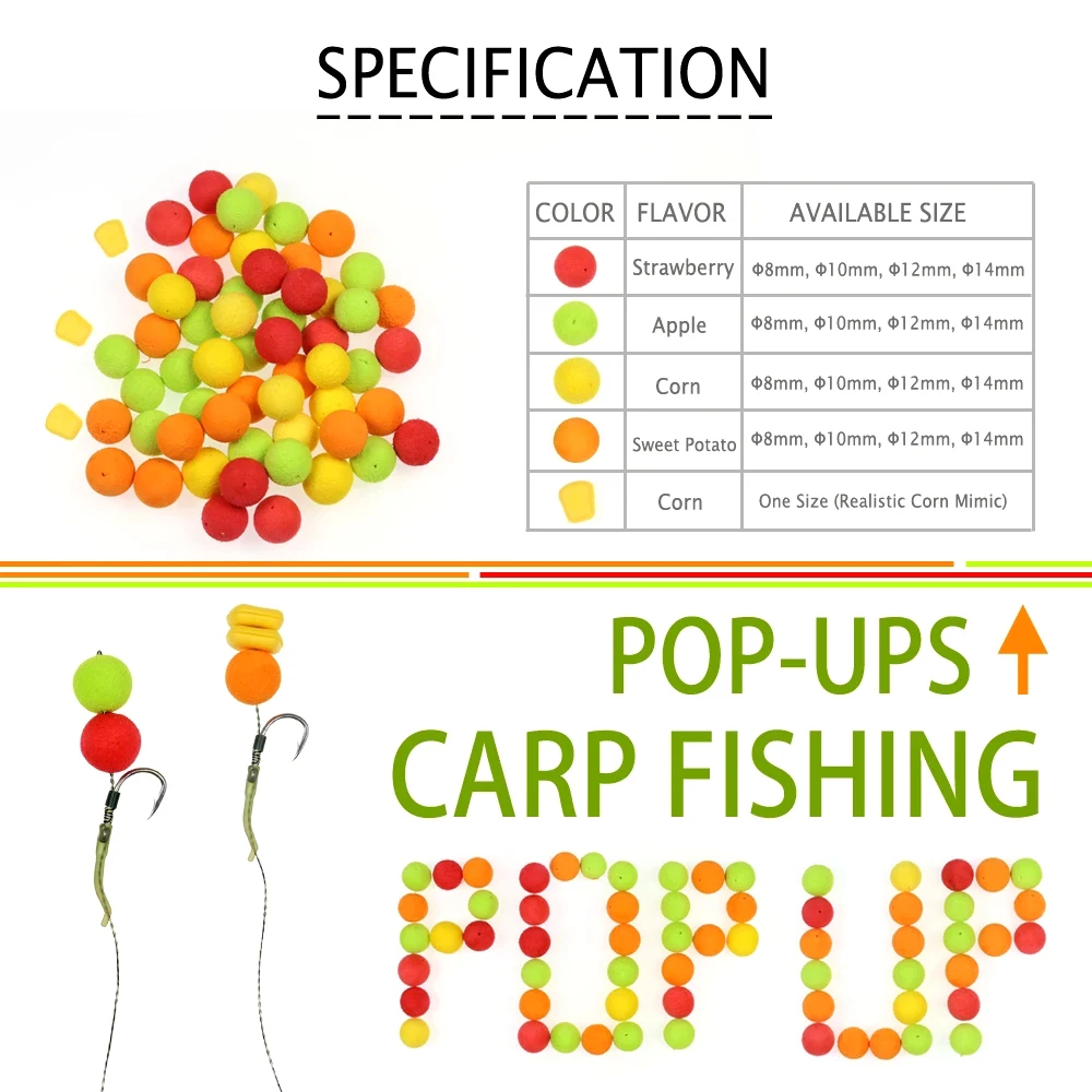 Jigeecarp 20pcs Carp Fishing Round Pop Ups Boilies Method Feeder Fishing Baits Corn Apple Strawberry Flavor Carping Bait Tackle Fishing Lures Aliexpress