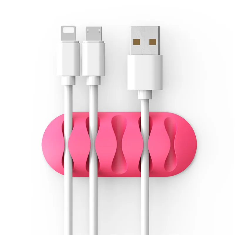 KISSCASE кабельный Настольный органайзер для iPhone провода зажимы держатель кабель для зарядки намотка-держатель протектор настенный органайзер управление кабелем - Цвет: Pink