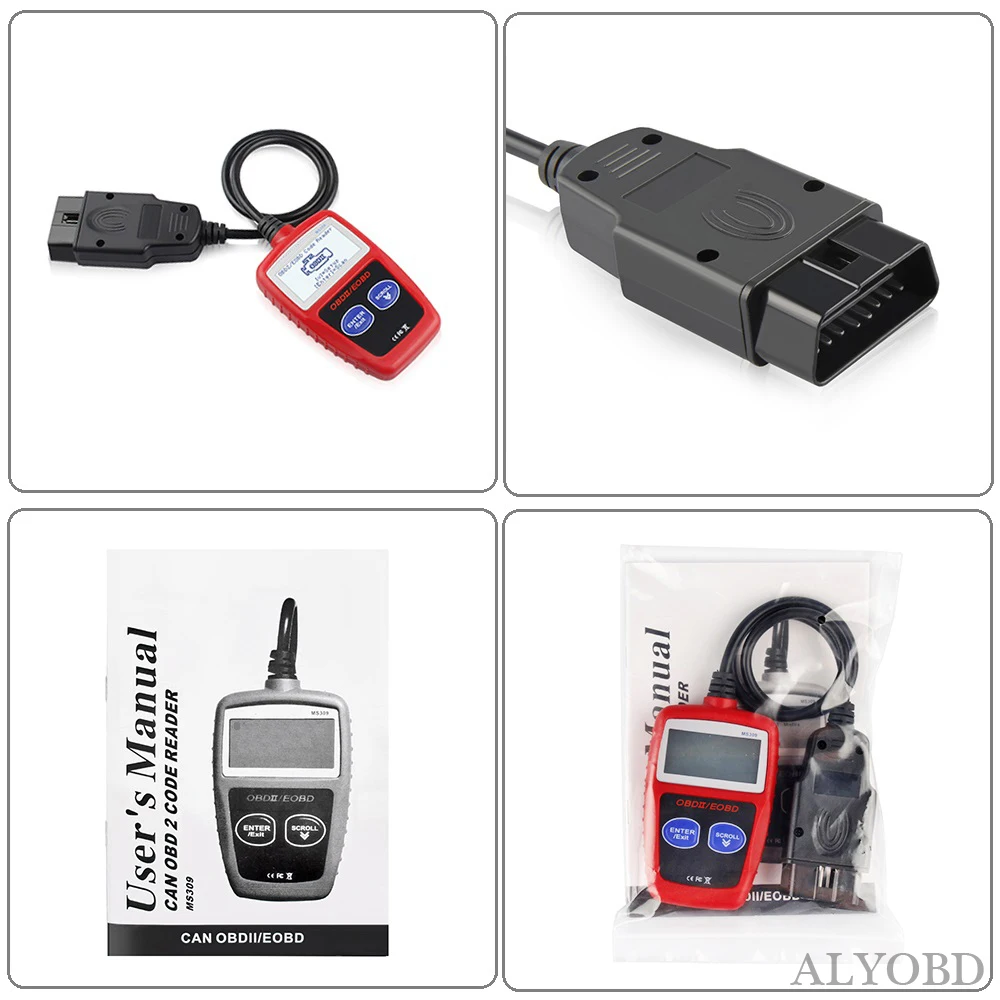 Считыватель кодов автомобиля MaxiScan MS309 CAN BUS OBD2 EOBD OBD II диагностический сканер ms 309