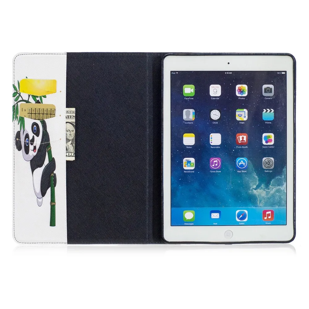 Модный кожаный чехол с принтом милой панды и совы для Apple ipad air stand wallet, мягкий чехол для Apple ipad 5, откидной Чехол