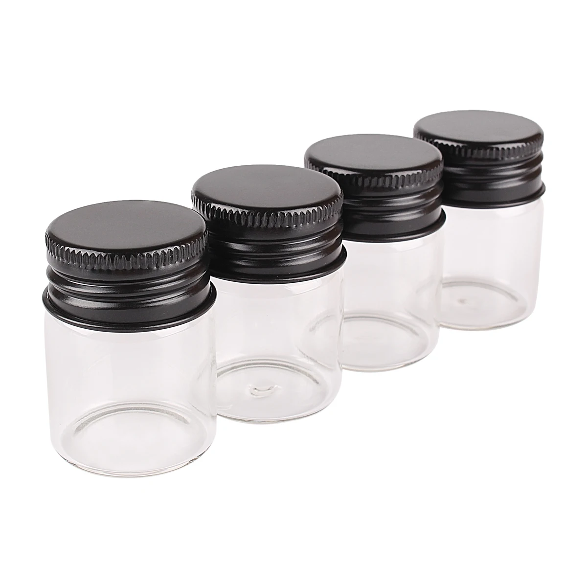 5pcs 15ml 30*40mm Glass bottle with Black Aluminum Caps Glass Jars Potion bottles vessels Vials for Art Craft