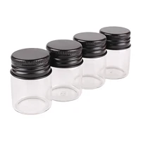 5pcs 15ml 30*40mm Glass bottle with Black Aluminum Caps Glass Jars Potion bottles Glass vessels Glass Vials for Art Craft 1