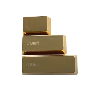 

Golden Metal Keycaps Backlit Right Left Shift Keyset OEM Profile Cherry MX Key Caps For MX Switches Mechanical Gaming Keyboards