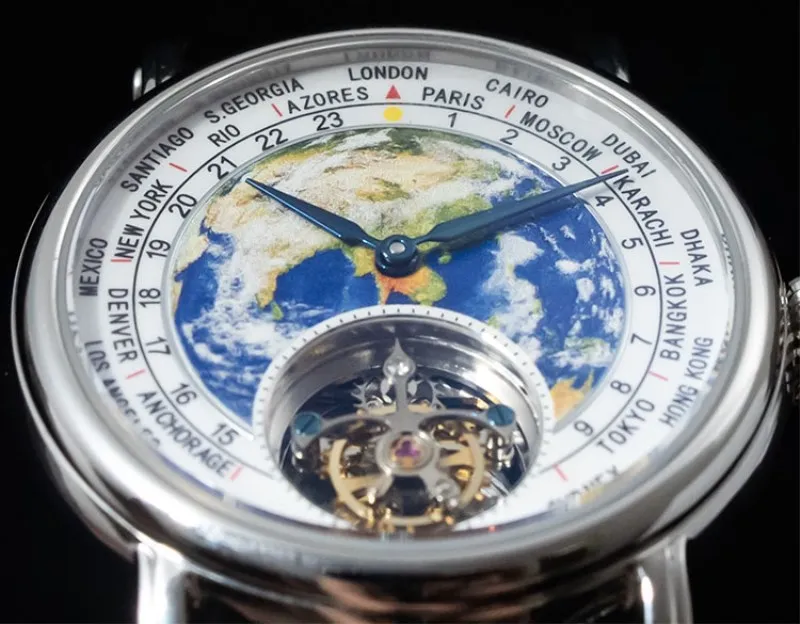 3D Earth Tourbillon для мужчин s механические часы лучший бренд класса люкс ST8000 Tourbillon часы сапфир для Мужчин Скелет наручные часы Мода