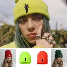 Горячая новинка Billie Eilish Кепка хлопковые повседневные шапочки для мужчин и женщин вязаная зимняя весенняя шапка твердая хип-хоп Skullies шляпа Кепка в стиле унисекс