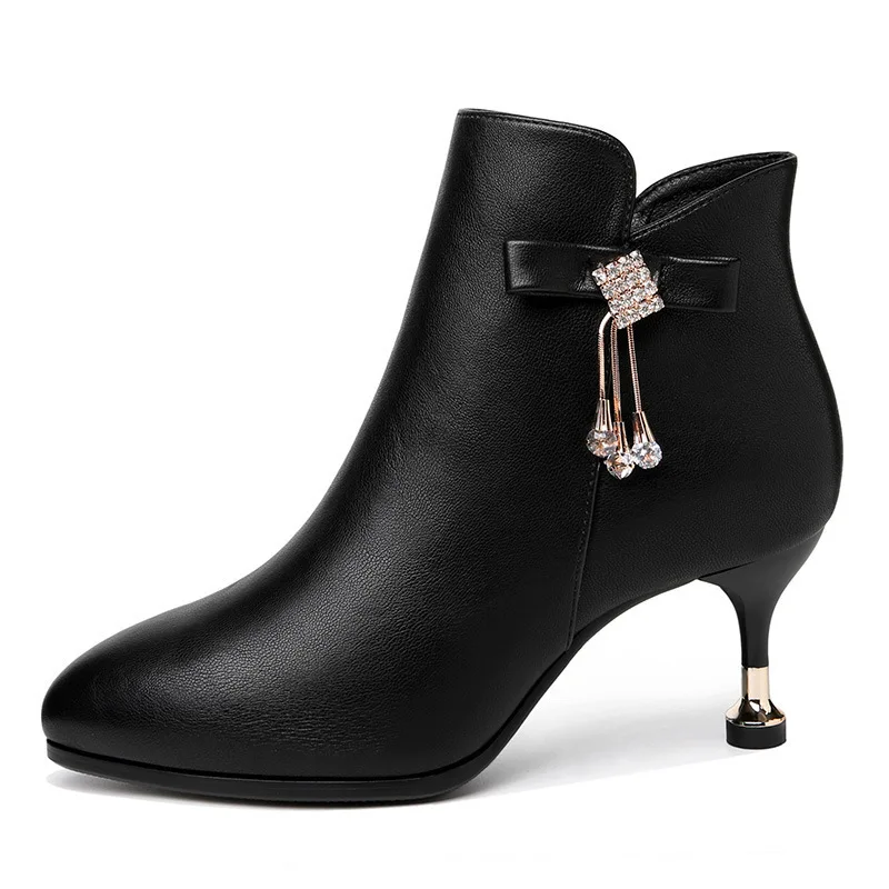 

Cat with Short Boots Women's Spring And Autumn 2018 New Style bai da xiao with High-Heel Martin Boots Korean-style Autumn & Wint