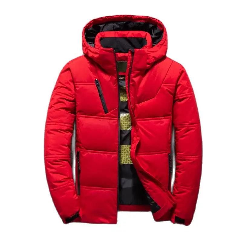 

2021Winter new men's short down jacket solid color hooded padded down jacket zipper decoration boutique cotton clothes