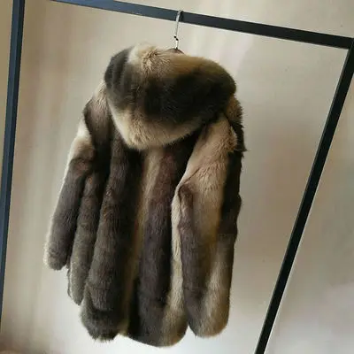 MESHARE New Style High-end Fashion Women Faux Fur Coat S105
