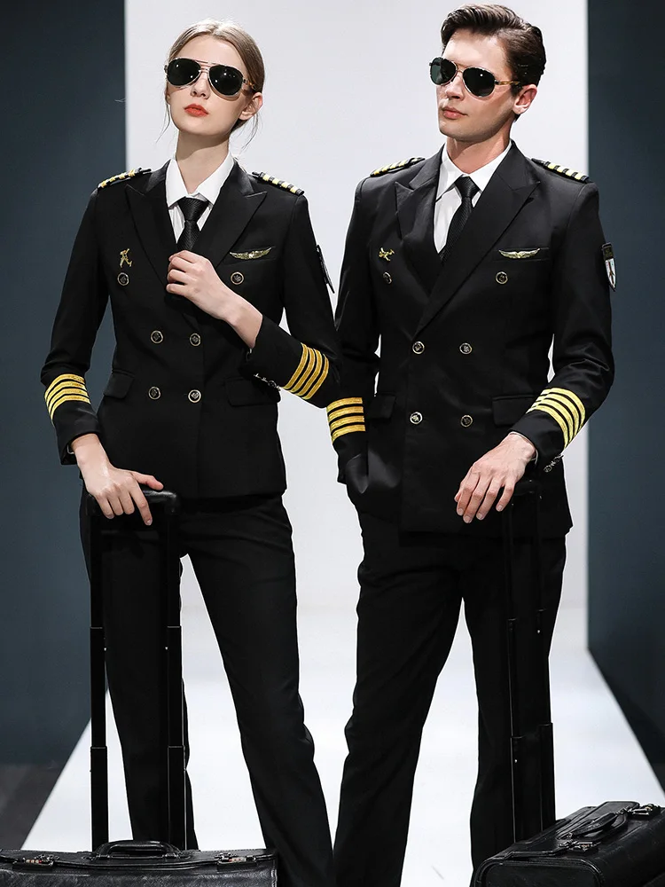 Костюмы капитана унисекс одежда члена команды air Airline co Flight attendant униформа KTV отель