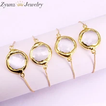 10 шт., золотой цвет белый солнцезащитные очки "кошачий глаз" камень, соединитель браслет Для женщин ювелирные изделия