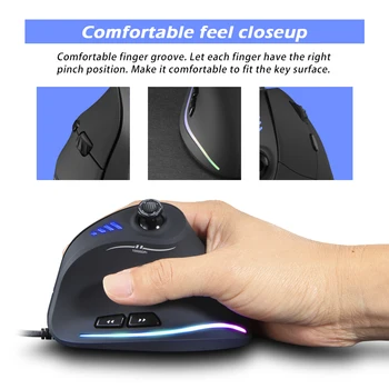 

Zelotes C-18 Vertical Wired Gaming Mouse 11 Programmable Buttons Adjustable 10000DPI Laser Engine RGB Light Mouse Gamer for PC