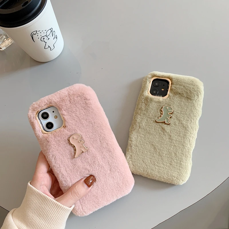 GlamPhone чехол плюшевый динозавр чехол для телефона для iPhone11Pro/Max X XS Max XR Мягкий силиконовый чехол для iPhone11 7 8 6 6s Plus чехол