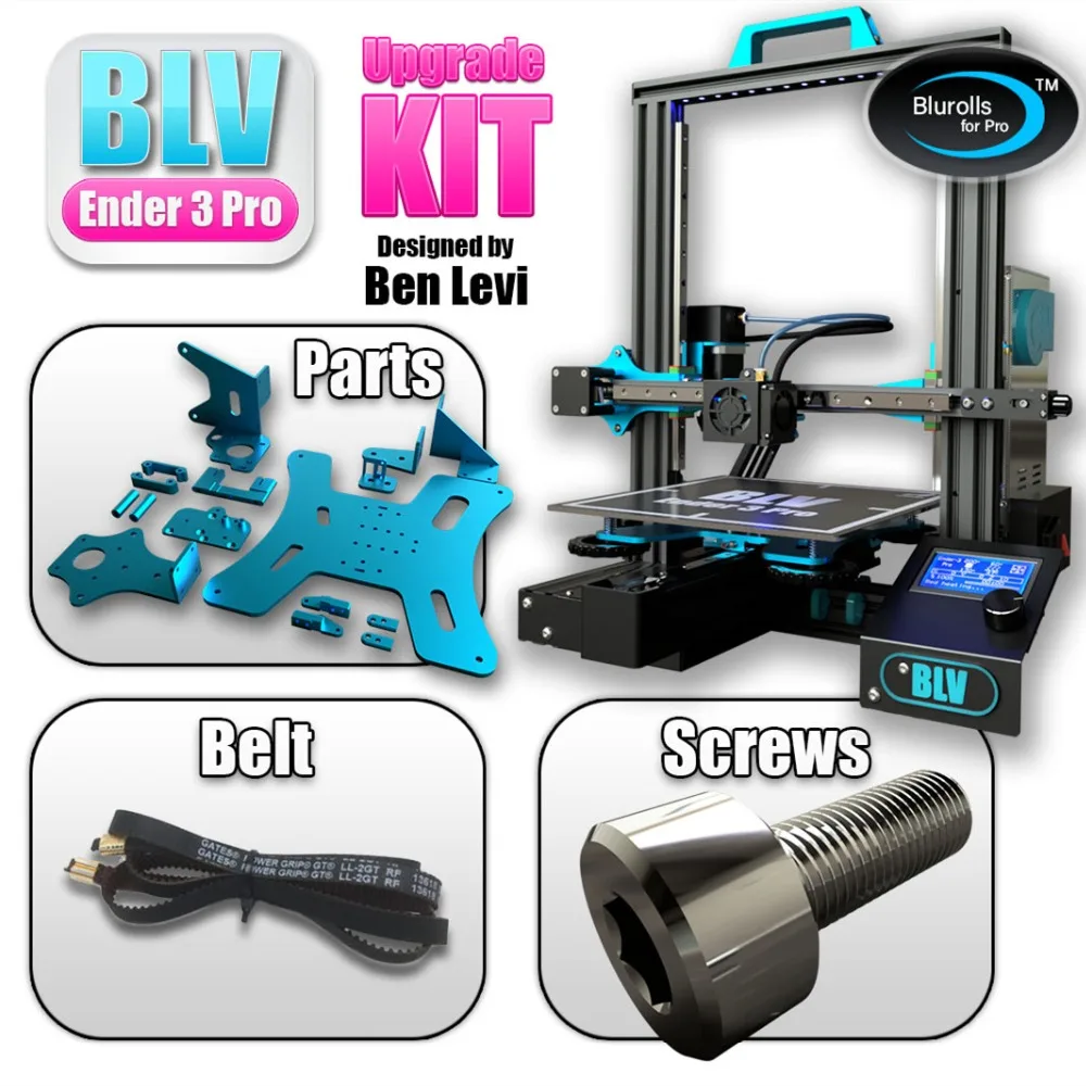 BLV-Ender-3-Pro-3d-printer-upgrade-kit-including-Gates-X-Ybelts-screws-and-aluminum-plates