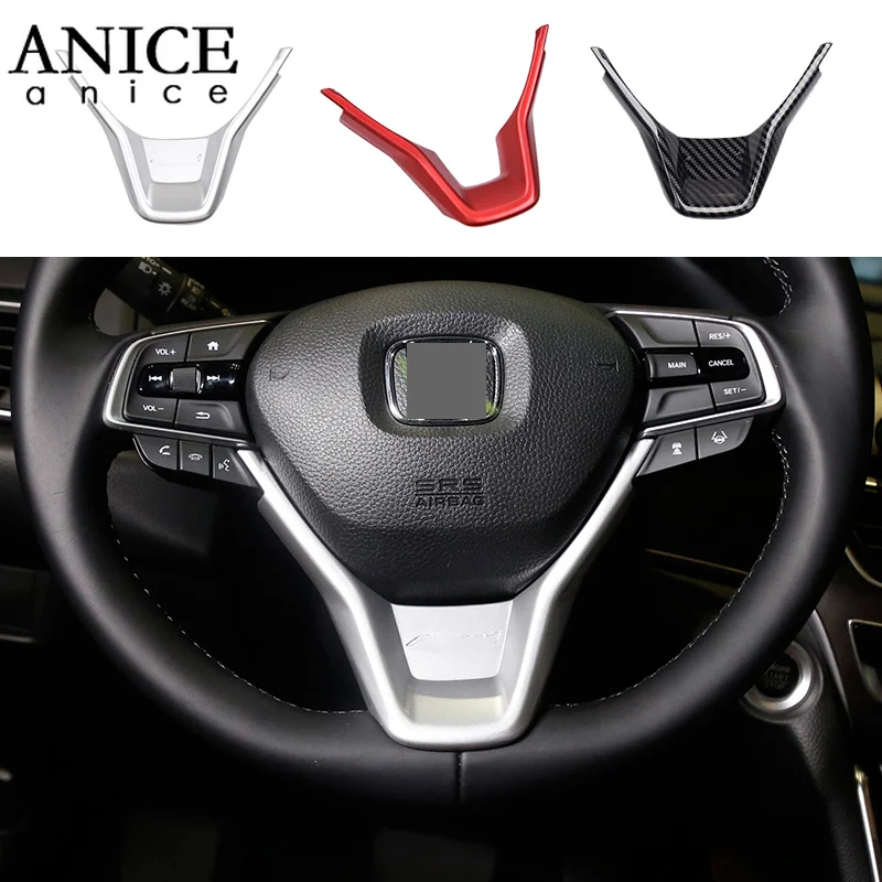 Обшивка логотипа на руль из углеродного волокна или хрома подходит для Honda Accord 2018