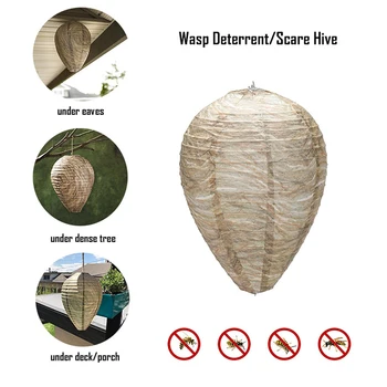 

Hanging Wasp Bee Trap Fly Insect Simulated Wasp Nest Effective Pest Control Natural Non-Toxic For Wasps Honeycomb Paper Lantern