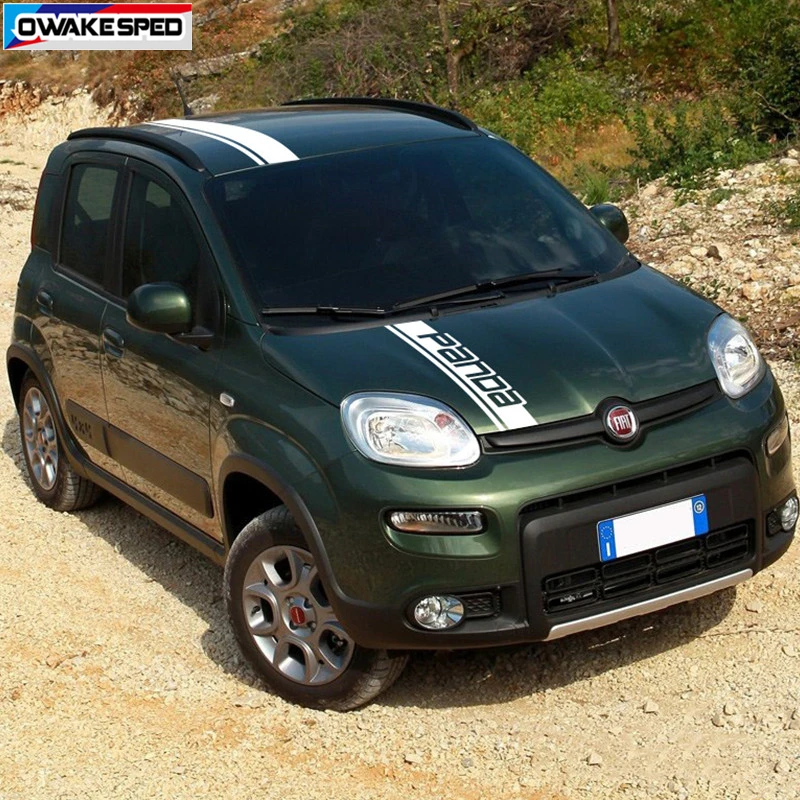 Декоративные наклейки на крышу автомобиля с капюшоном для-Fiat Panda Corss 4X4 OFF RAOD Stripes