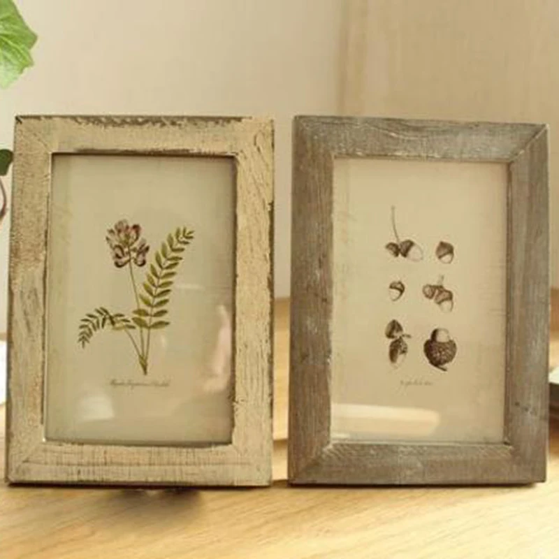 Picture Holder Photo Frame Hanging Desktop standing Home Decor durable Retro Vintage Wooden