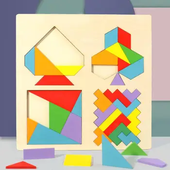

4 in 1 Creative Wooden Puzzle Exercise Practical Ability Color Cognition Geometric Color Jigsaw Baby Wisdom Development Toy