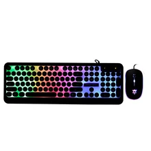 Проводная игровая клавиатура и мышь Combo 104 клавиш Радужная подсветка Keybaord RGB дышащая легкая мышь эргономичная клавиатура для ПК