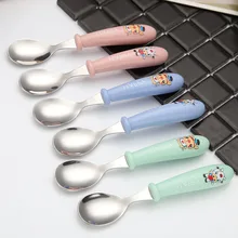 304 Нержавеющая сталь Детские Ложки Посуда для кормления c изображением животных, из посуда для детей белые пластиковые столовые приборы ложки инструменты для Пэчворк Лот половник