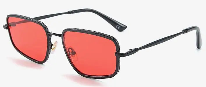 C6 black red Красные линзы, дизайнерские женские солнцезащитные очки высокое качество UV400 Винтаж прямоугольные солнцезащитные очки Для мужчин, металлическая оправа, модные, очки - Цвет линз: C6 black red