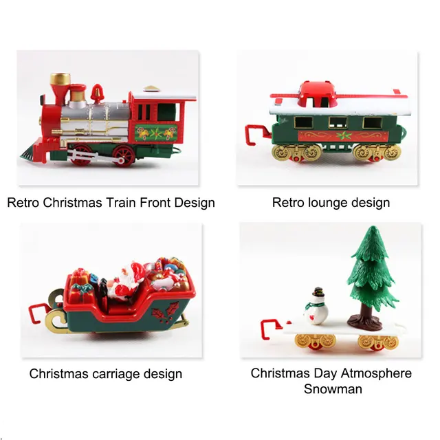 Christmas Electric Train Toys Railway Toy Cars Racing Track With Music Santa Claus Christmas Tree Decoration Train Model Toys 2