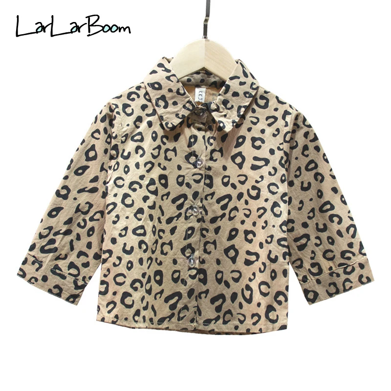 LarLarBoom/детская футболка новая осенне-Весенняя коллекция года, модная детская футболка с длинными рукавами и леопардовым принтом хлопковые рубашки женские рубашки для мальчиков - Цвет: Leopard