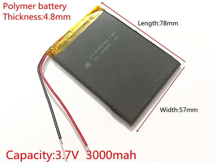 3,7 V 3000mAh 485778 литий-полимерная батарея MP3 MP4 навигационное оборудование маленькие игрушки и другие продукты универсальный аккумулятор