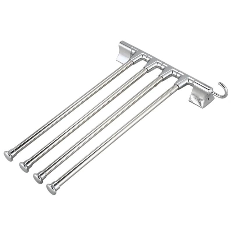 

Wall-Mounted Swing 4-Arm Kitchen Towel Rack,Stainless Steel