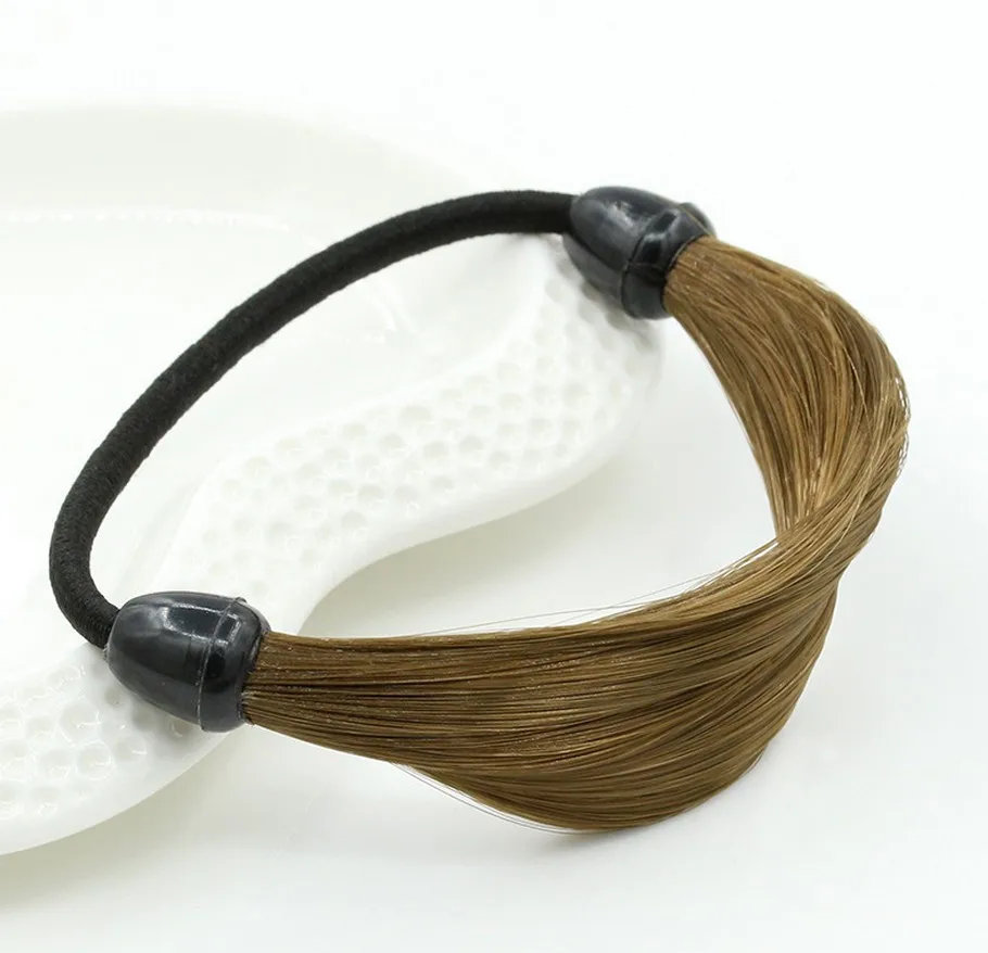 5 шт., Модный женский прямой парик, женские популярные резинки для волос с резиновой веревкой, эластичные резинки для волос, резинка для волос с конским хвостом - Цвет: coffee5p