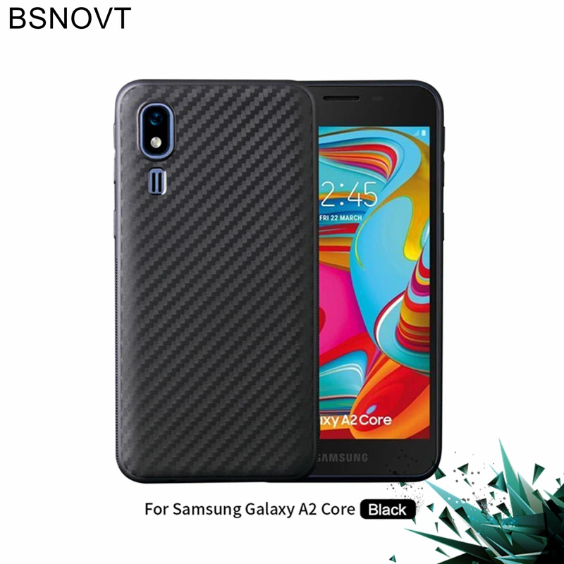 BSNOVT для samsung Galaxy A2 Core чехол с полной защитой из углеродного волокна Мягкий ТПУ