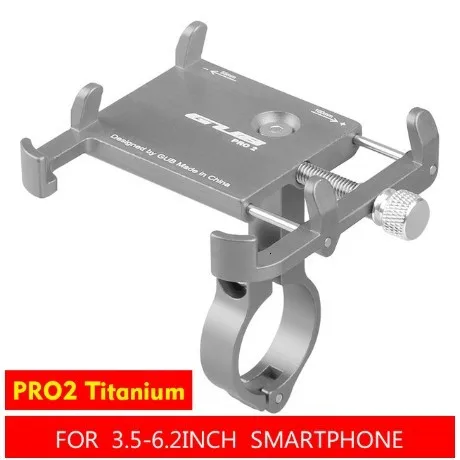 GUB PRO2-2 алюминиевый сплав держатель для велосипеда 3,5-6,2 дюймов смартфон Регулируемая универсальная поддержка gps навигация подставка для телефона - Цвет: pro2 titanium