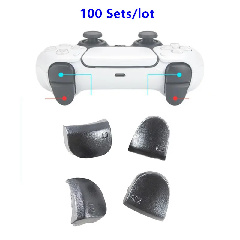 

100 Sets Full Kit R2 R1 L2 L1 Replacement Trigger Buttons With Springs For PS5 Playstation 5 Game Controller Repair Accessories