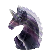 Natural  Stone Fluorite Unicorn Decoration Crystal Home Decoration For Fengshui Healing Energy Meditation Stone