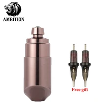 Честолюбивая машина короткая Татуировка ручка поворотный картридж тату машина сильная сила лайнер и шейдер силиконовый крючок линия бесплатный подарок