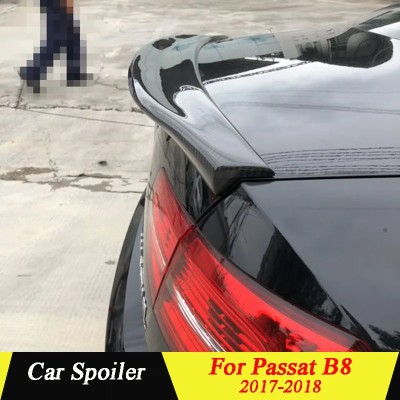 Для Volkswagen Passat B8 высокое качество углеродное волокно черный спойлер на задний багажник, крыло