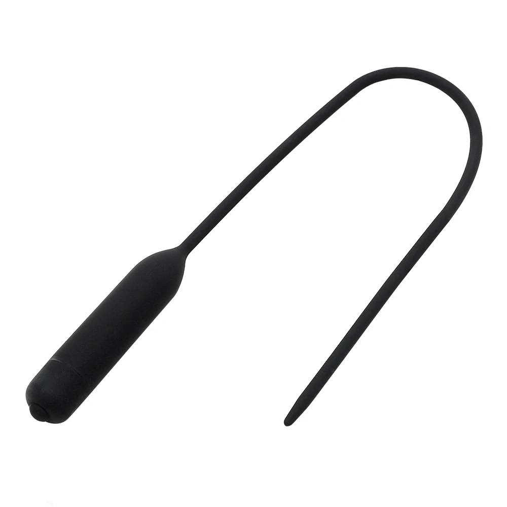 Dilatateur urétral en silicone avec vibration pour homme_voghion.com
