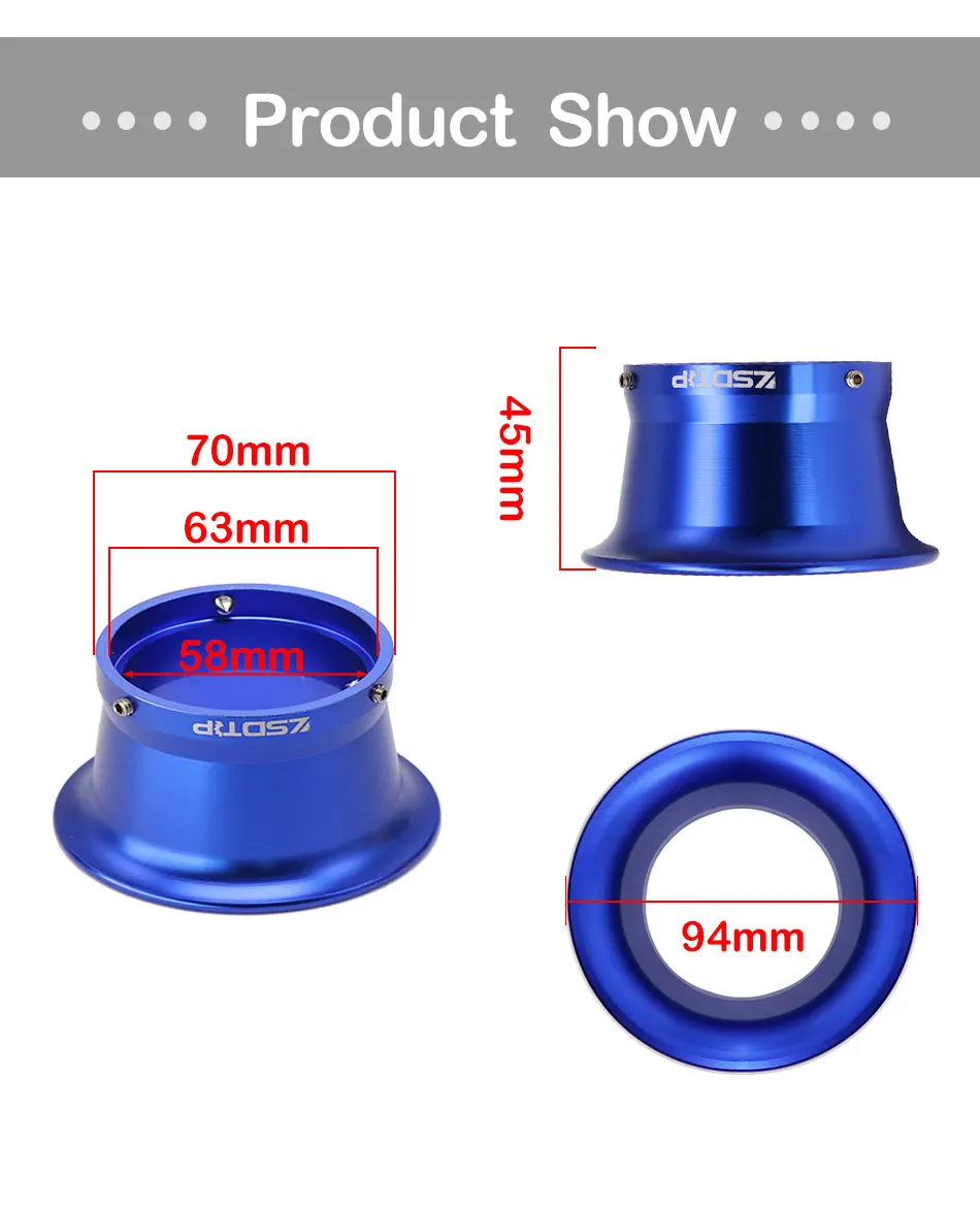 ZSDTRP 63 мм мотоцикл модифицированный карбюратор воздушный фильтр чашка ветер чашка с рожком для PWK Keihin 34 36 38 40 42mm Carburtor