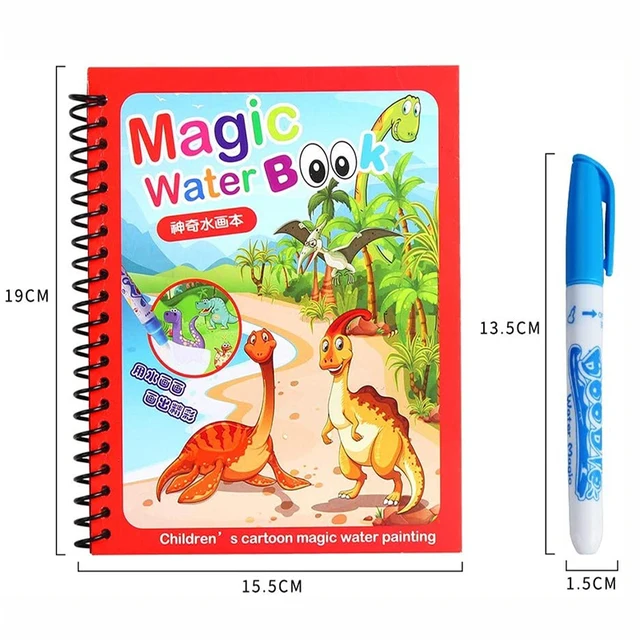 Animal Zoo Princess Magic Water Drawing Book Colorling Mermaid Cartoon Doodle Magic Pen Drawing Board Toys Kids Children Gifts 4
