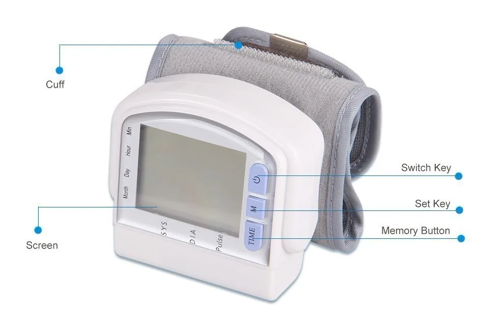 Тонометр для измерения артериального давления, пульсометр, Сфигмоманометр для запястья, Тома, измеритель пульса, тонометр