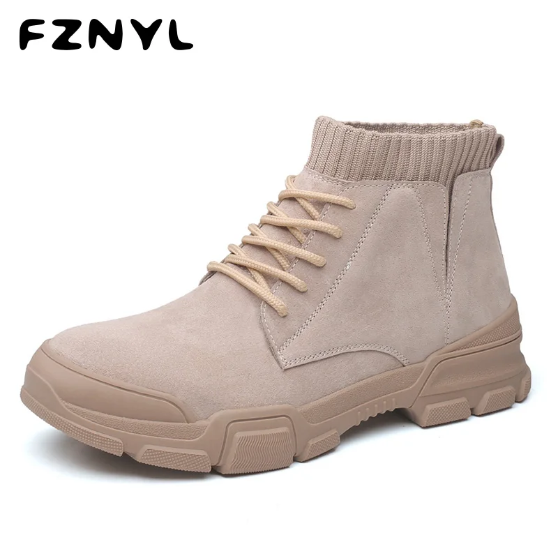 

FZNYL 2019 Fashion Genuine Leather Work Shoes Men Comfortable Ankle Chelsea Boots Male Spring Autumn Casual Shoes Plus Size 44