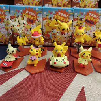 

Takara Tomy Pokemon Small Figurines 10pcs/set Pikachu Doll Eggs Table Ornament Figures