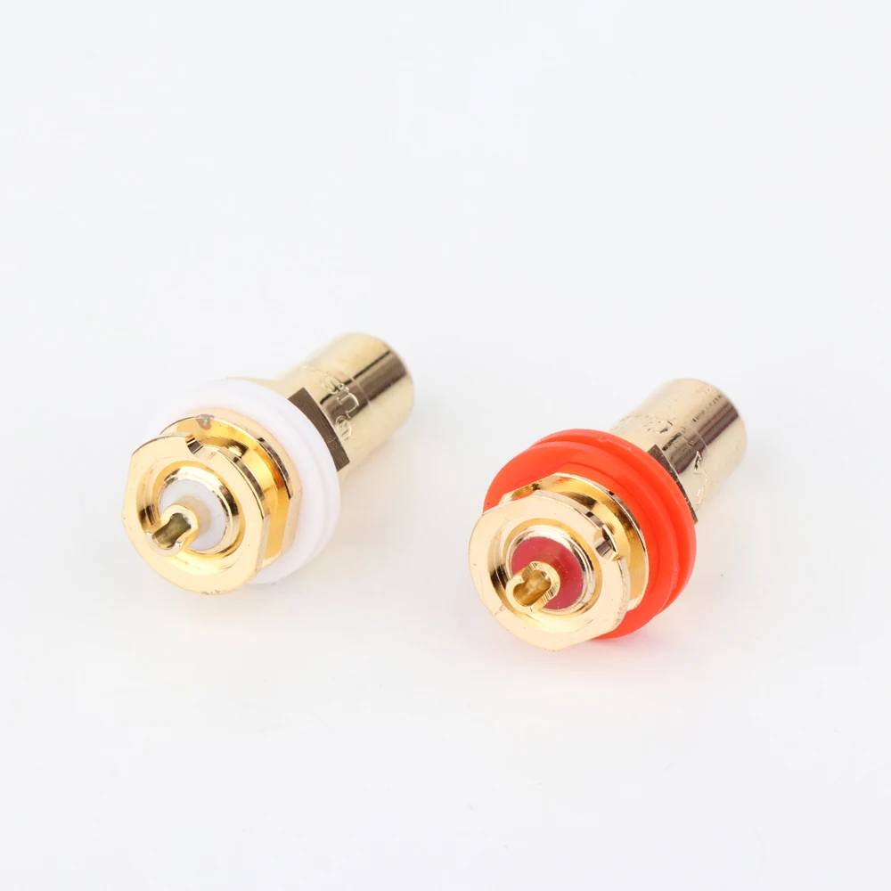 816-u vergoldeter RCA Phono Chassis Panel Mount Buchsen adapter für DIY – Detail 2