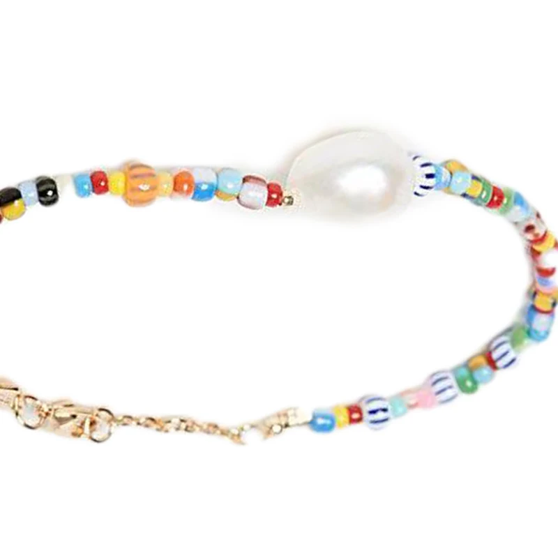 Colourful Anomalistic Boho Bracelet With Freshwater Pearl Adjustable Vintage Friendship New Year gifts Fashion Jewelry