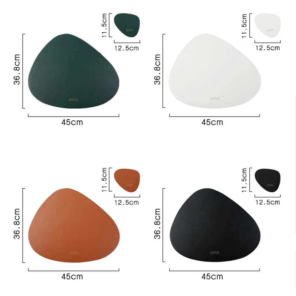 10#Leather Waterproof Oil Insulation Pads Bowl Mat Coaster Plate Tableware Pad Leather Placemats Household