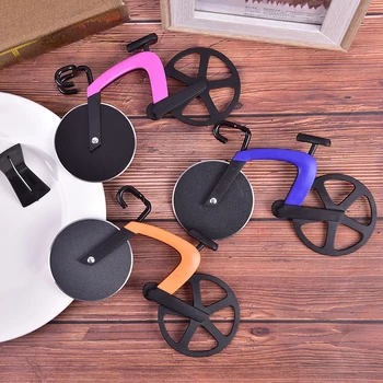 

1PC Stainless Steel Bicycle Pizza Cutter Plastic Bike Roller Pizza Chopper Slicer Kitchen Gadget